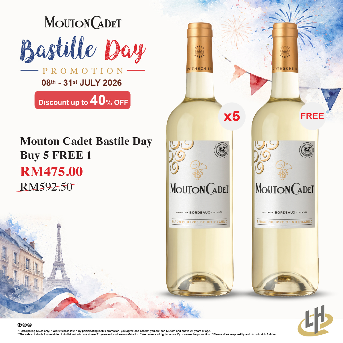 Mouton Cadet Bastile Day (Buy 5 Free 1).