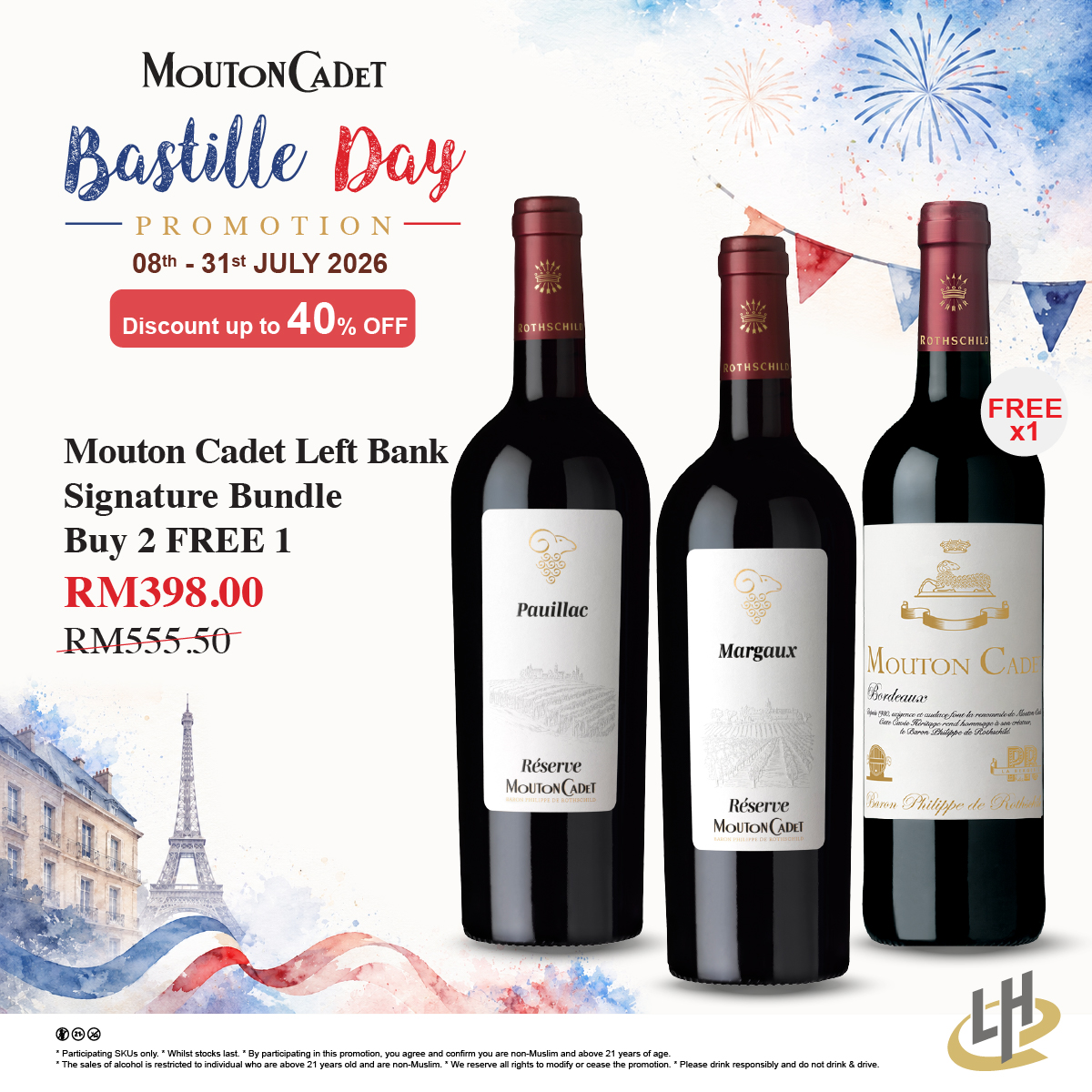 Mouton Cadet Left Bank Signature Bundle (Buy 2 Free 1)